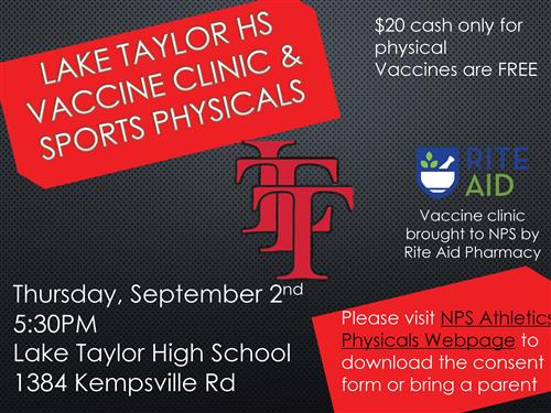 Lake Taylor HS Vaccine Clinic & Sports Physicals